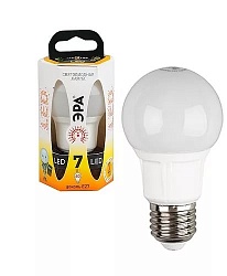 Лампа светодиодная ЭРА LED smd Р45-7w-827-E27 (мягкий белый свет), 560 люм/2700Кельвин, габарит 83,5мм*45мм